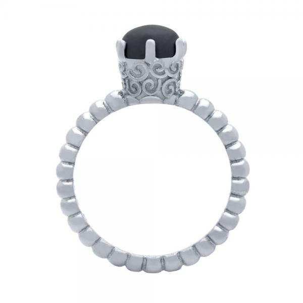 Inel argint argint 925 rodiat cu piatra neagra [2]